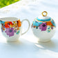 Grace Teaware Meadow Joy Floral Fine Porcelain Sugar & Creamer Set