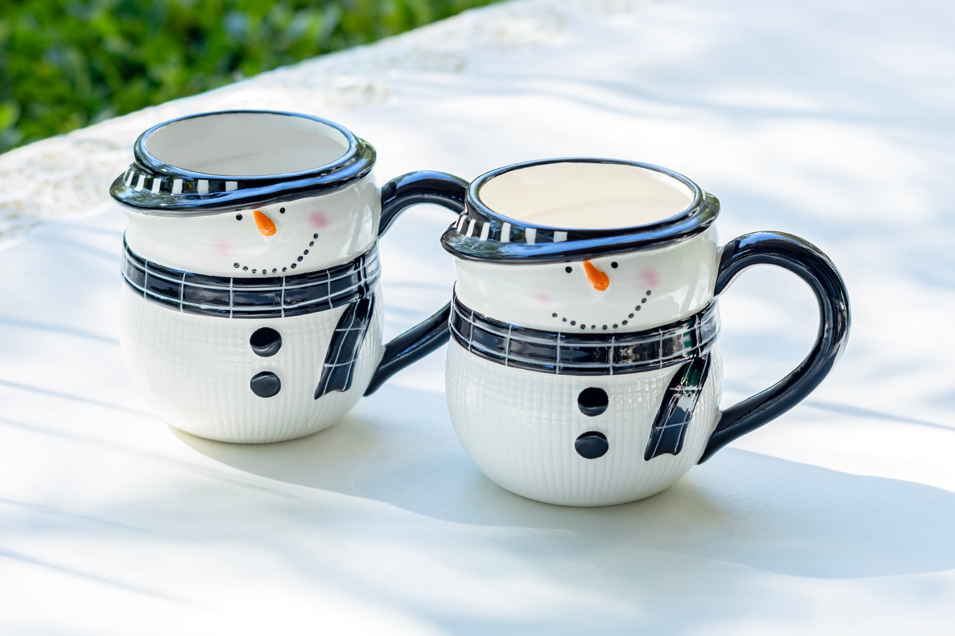 Potter's Studio Holiday Christmas Snowman Coffee Tea Mug set of 2