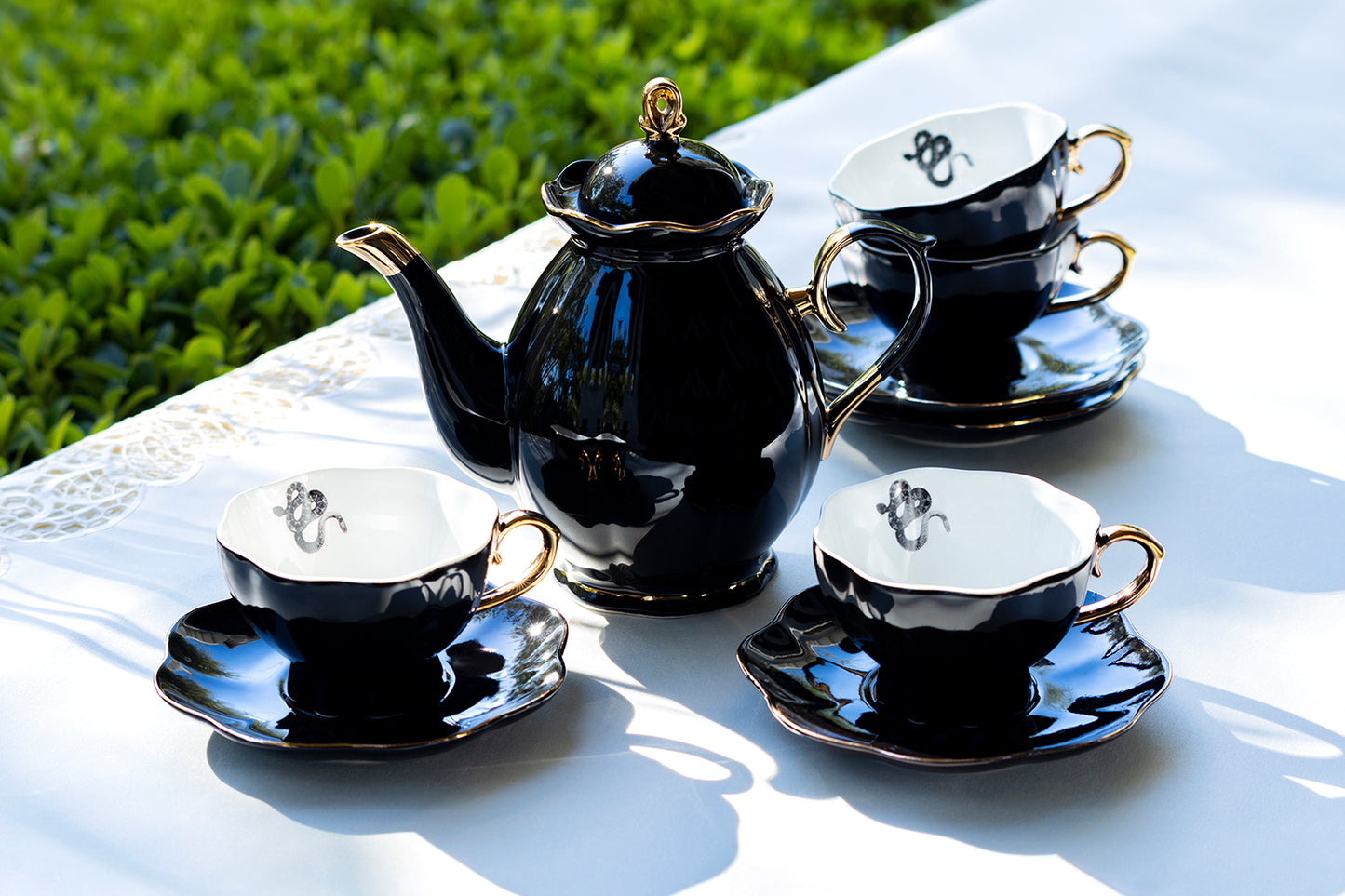 Grace Teaware Halloween Snake Tea Set