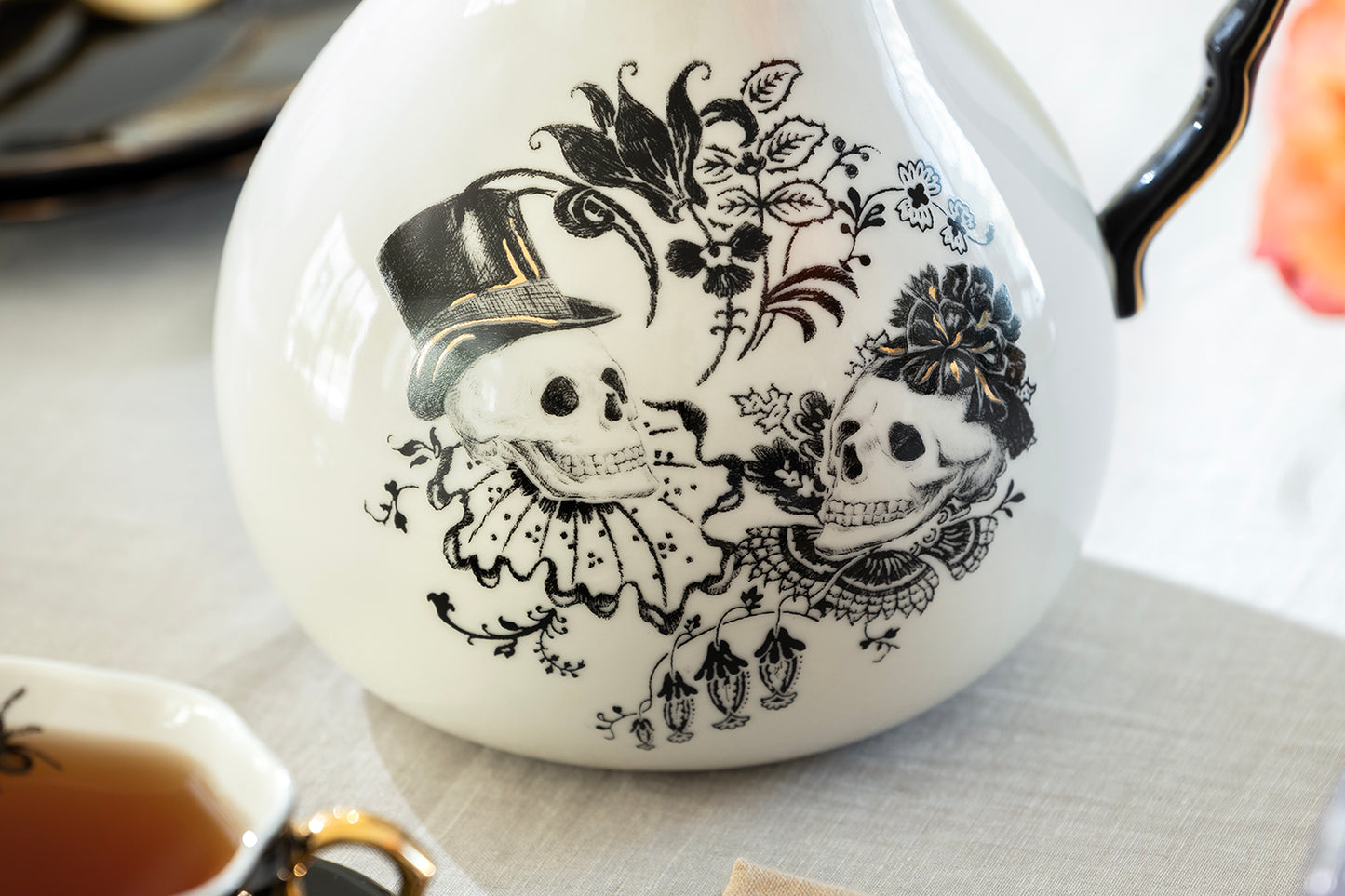Halloween Victorian Skulls Pitcher