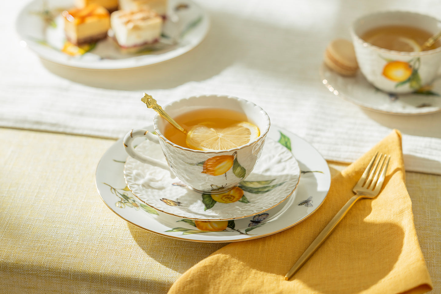 Lemon Bee Fine Porcelain Cup and Saucer - CLEARANCE