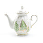 Grace Teaware Christmas Pine Trees Fine Porcelain Teapot