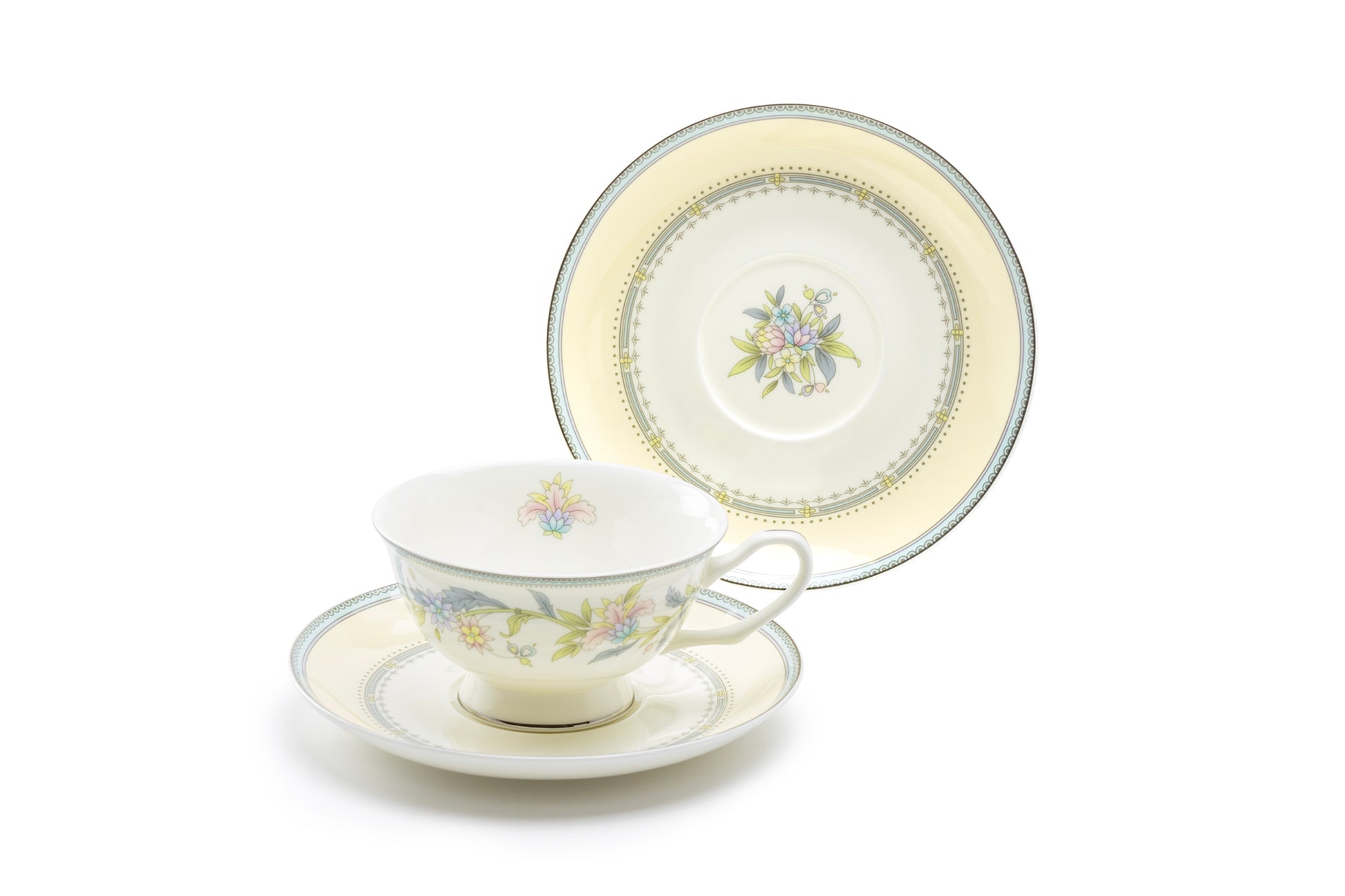Gracie Bone China Lotus Garden Cup and Saucer set