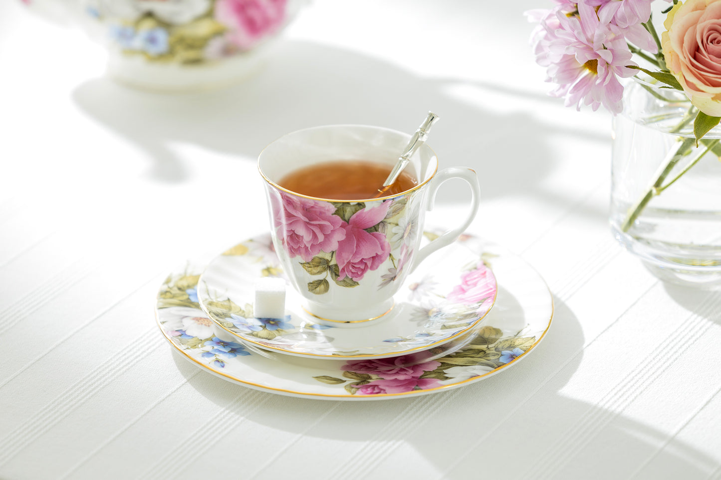 Grace's Rose Bone China 11-Piece Tea Set