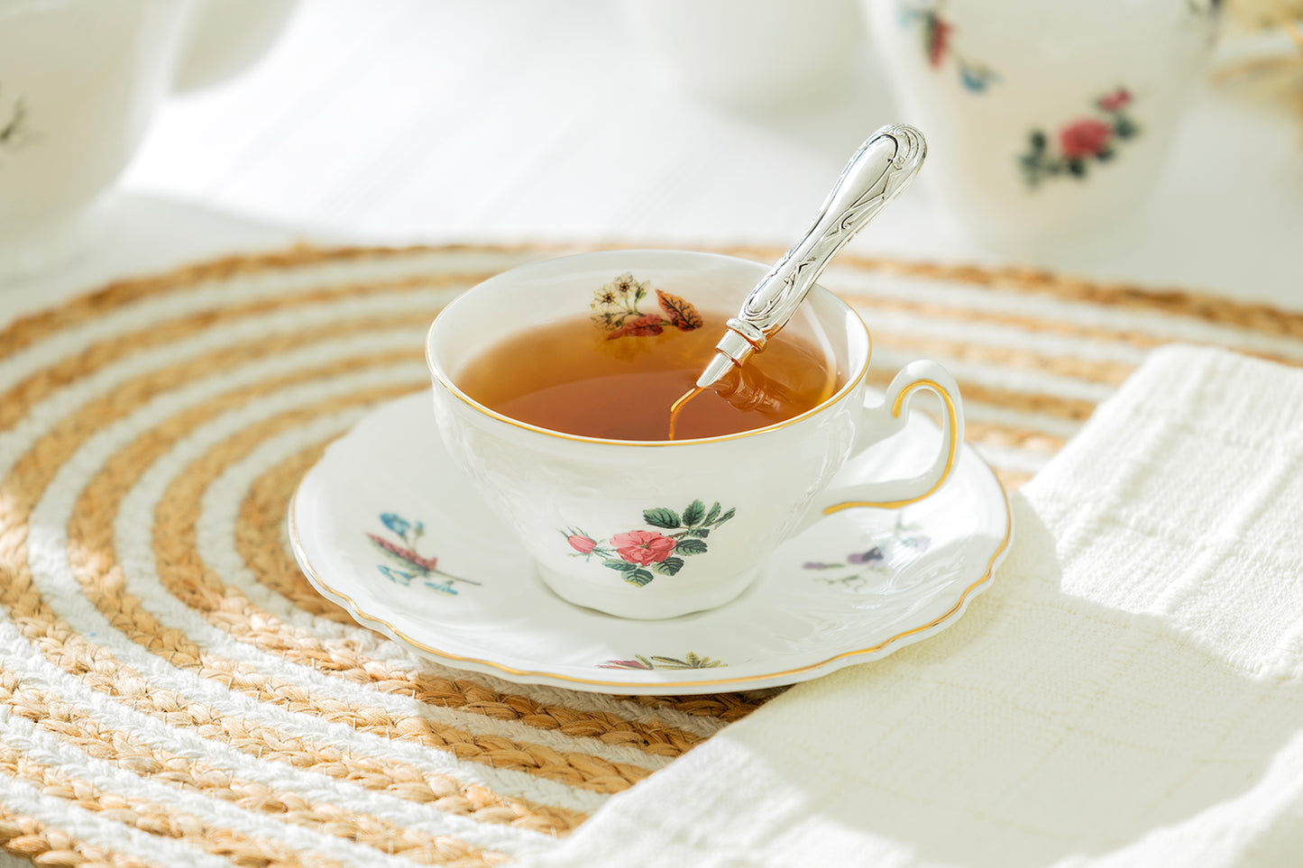 Gracie Bone China Anna Garden Bone China Cup and Saucer set