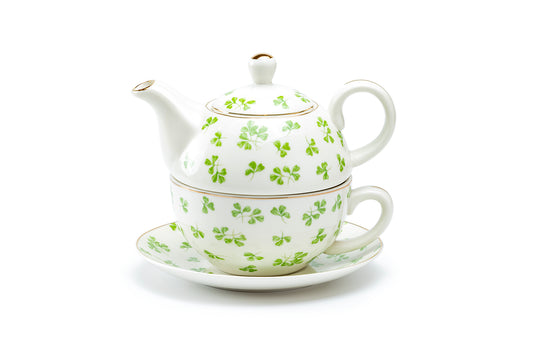 Grace Teaware Shamrock Fine Porcelain Tea For One Set