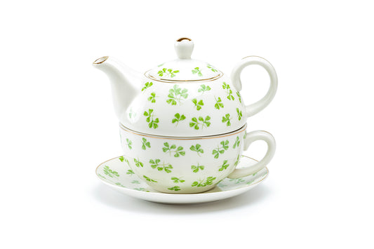 Grace Teaware Shamrock Fine Porcelain Tea For One Set