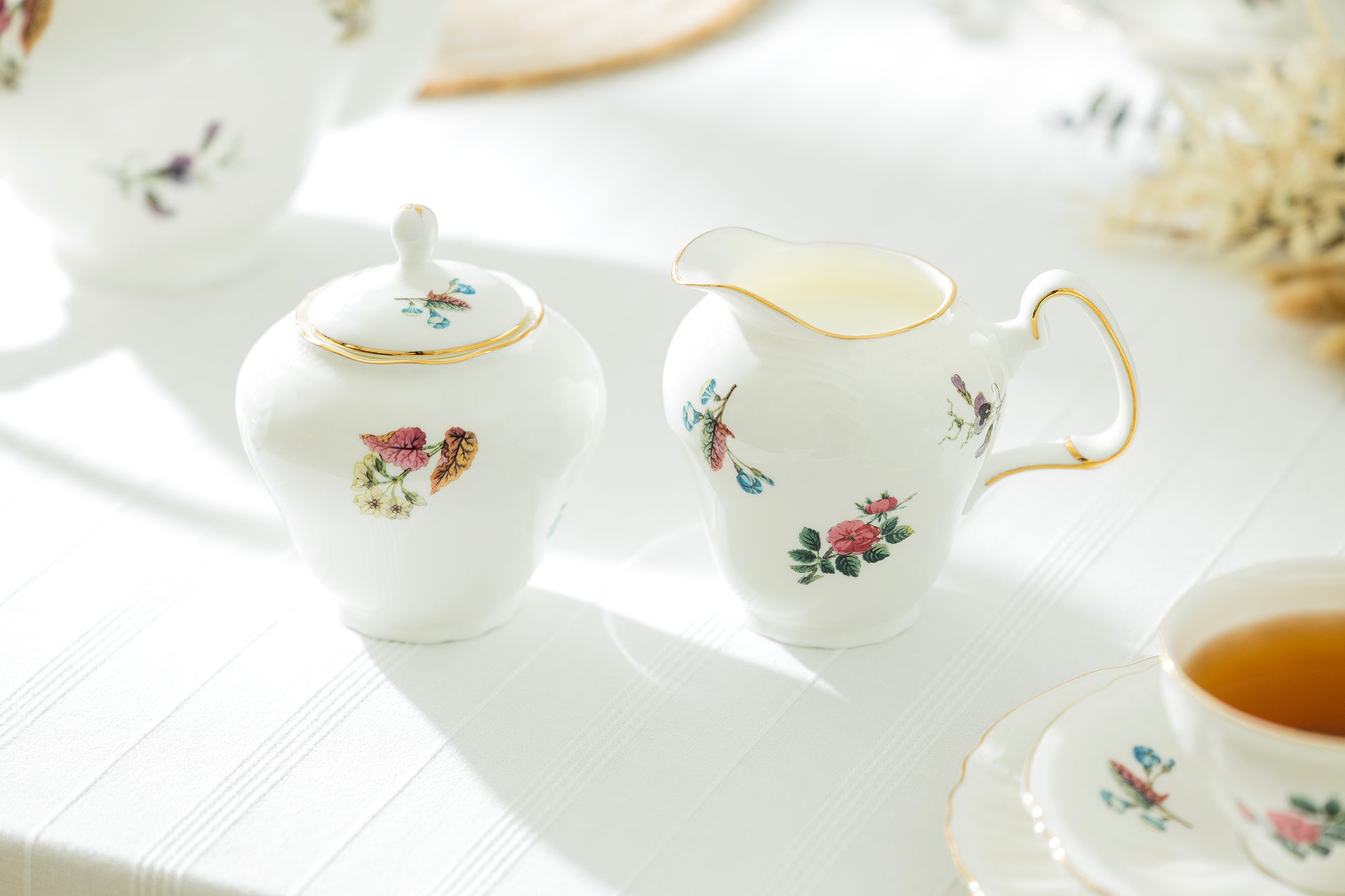 Anna Garden Bone China Sugar & Creamer Set