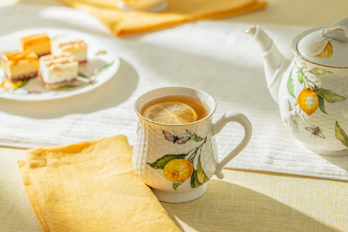 Lemon Butterfly Fine Porcelain Mug