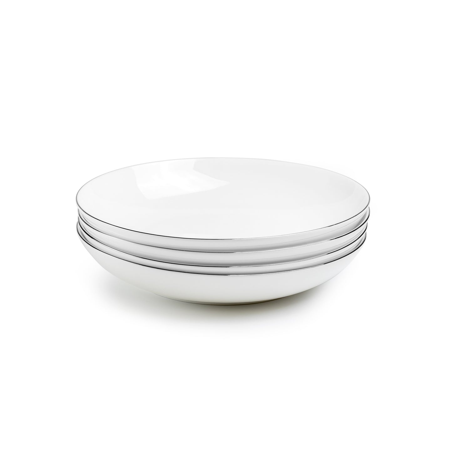Silver Rim Blanc Bone China Dinner Bowl