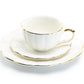 White Gold Scallop Fine Porcelain Tea Set