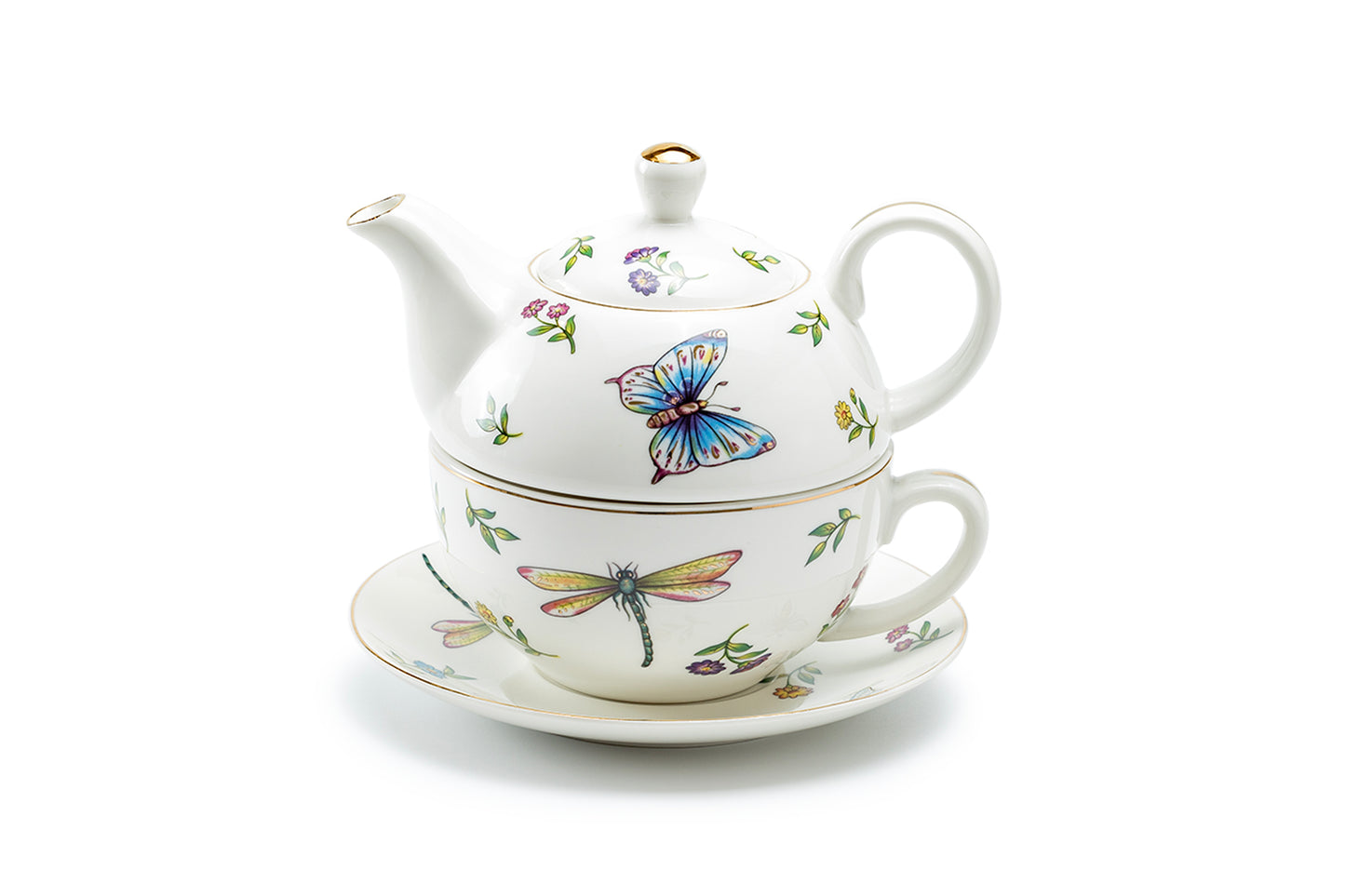 Grace Teaware Summer Garden Fine Porcelain Tea For One Set