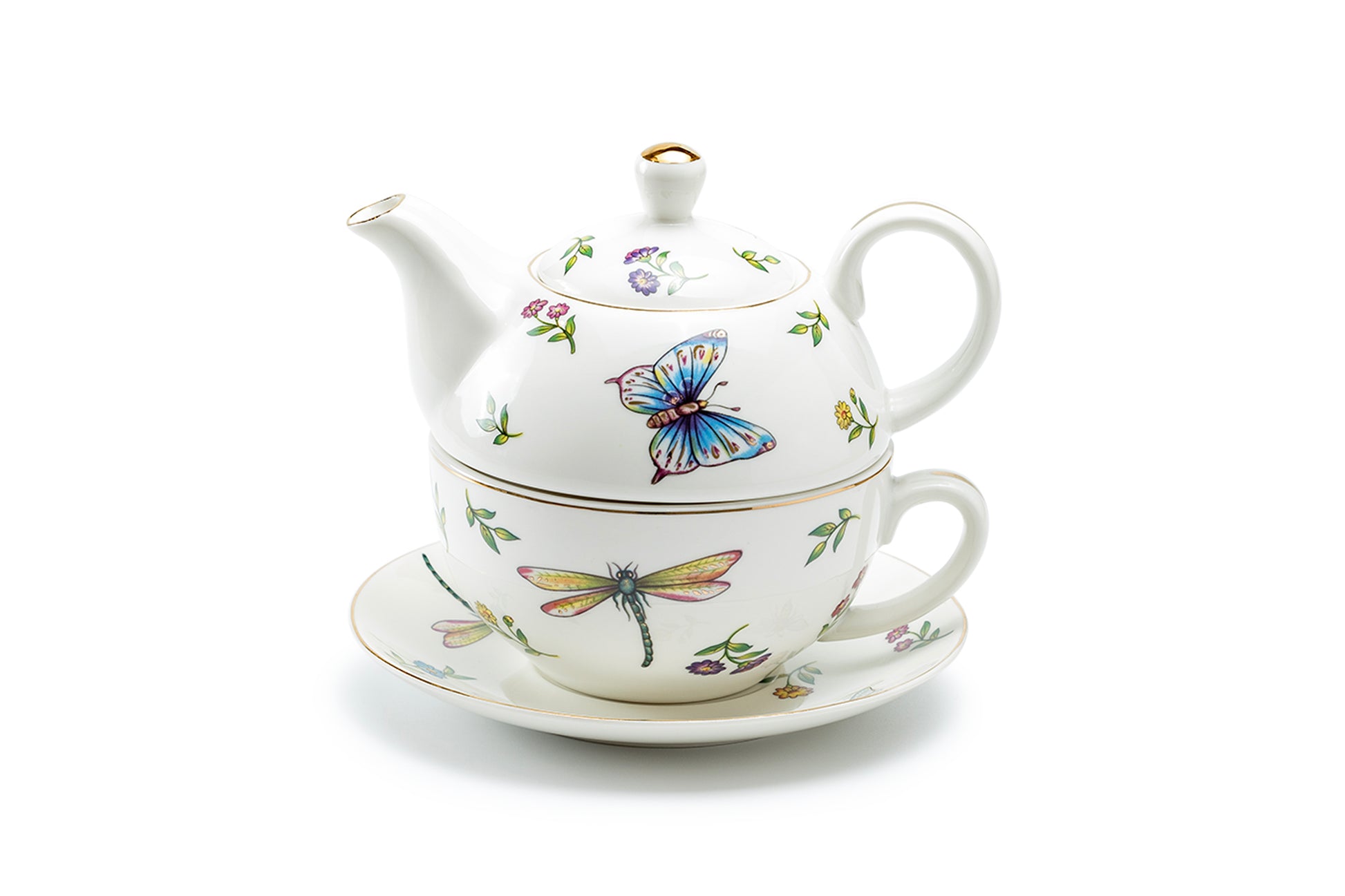 Grace Teaware Summer Garden Fine Porcelain Tea For One Set