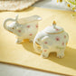 Pink Flower Elephant Fine Porcelain Tea Set
