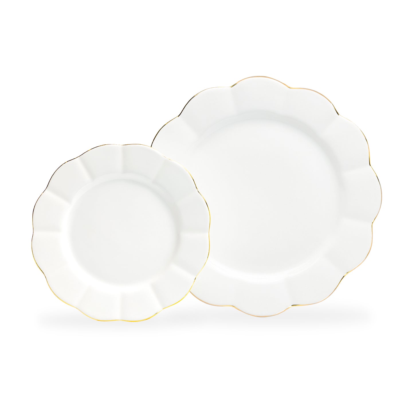 White Gold Scallop Fine Porcelain Tea Set