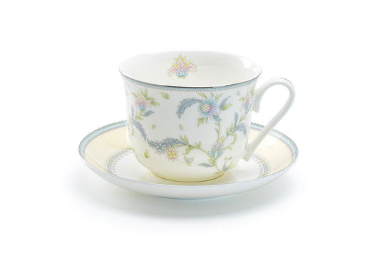 Gracie Bone China Lotus Garden Bone China Breakfast Jumbo Cup and Saucer