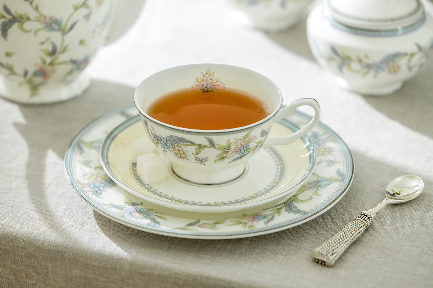 Lotus Garden Bone China Cup and Saucer
