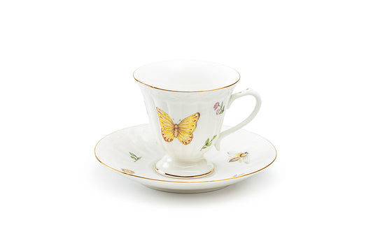 Grace Teaware Summer Garden Fine Porcelain Tea Cup and Saucer
