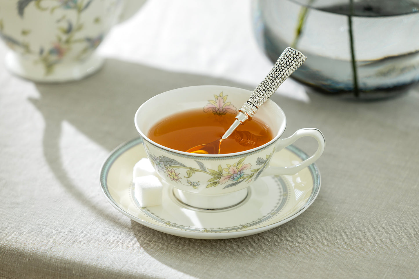 Gracie Bone China Lotus Garden Bone China Cup and Saucer set