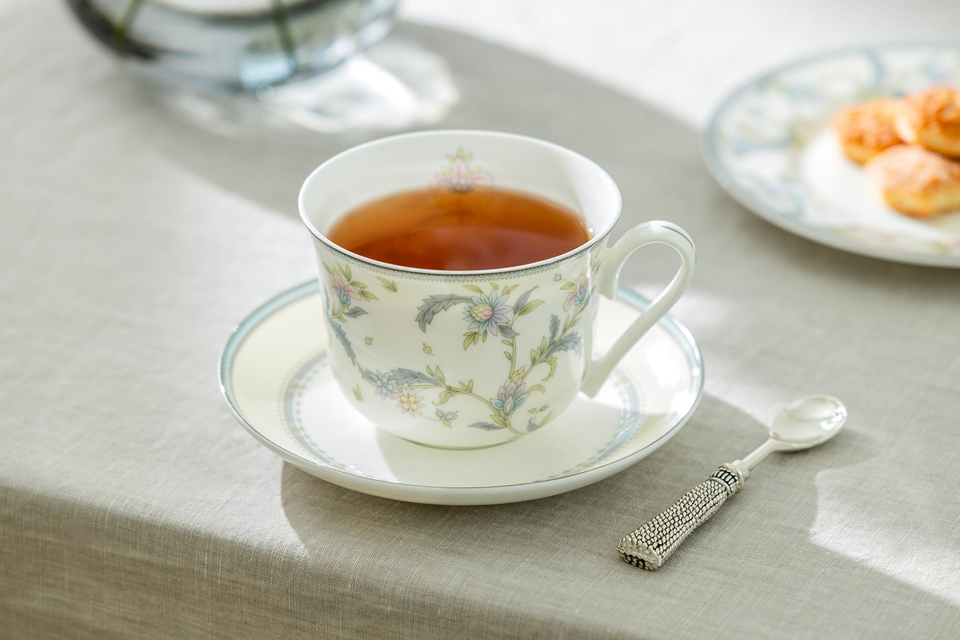 Gracie Bone China Lotus Garden Bone China Breakfast Jumbo Cup and Saucer