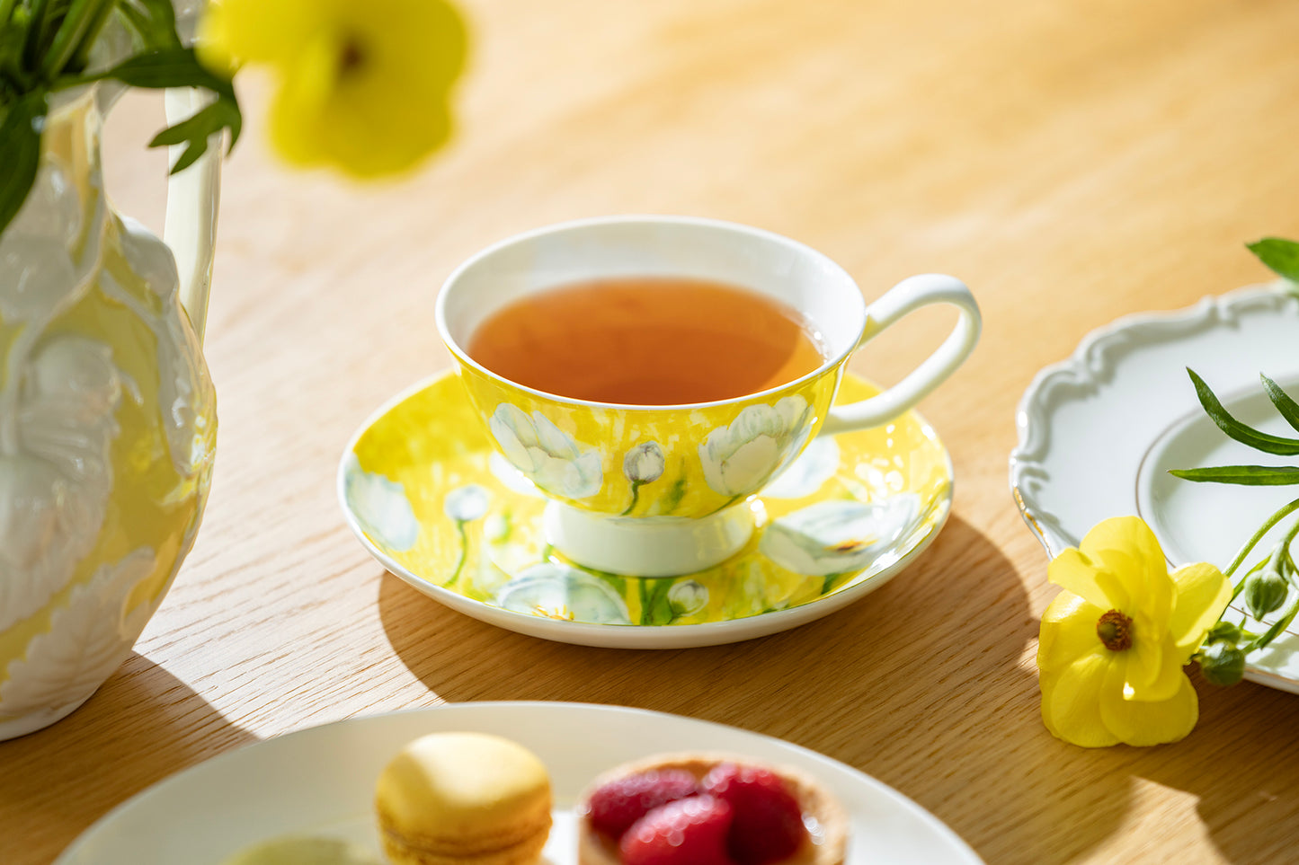 Tulip Yellow Bone China Tea Cup and Saucer