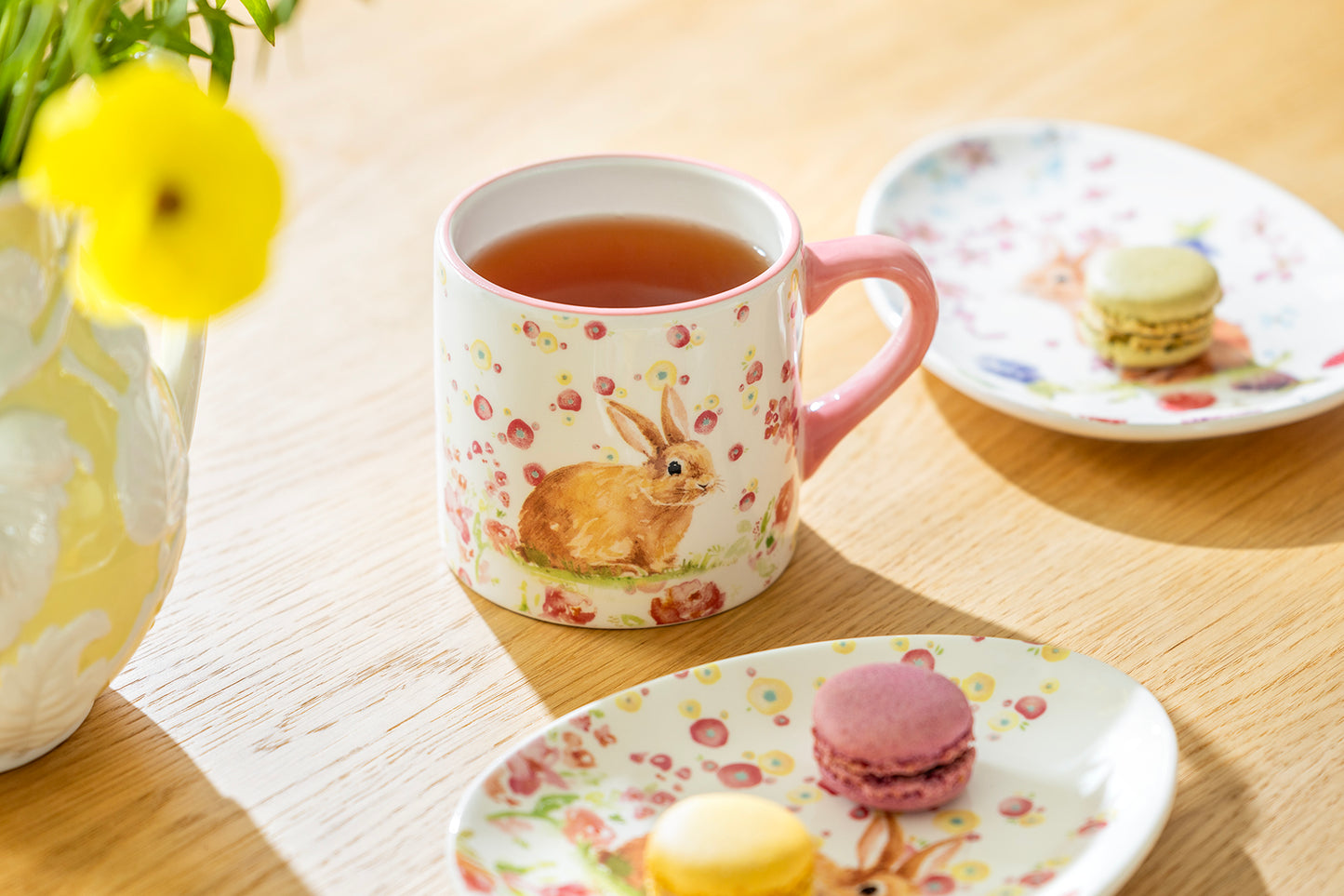 Spring Flowers Bunny Pink Mug