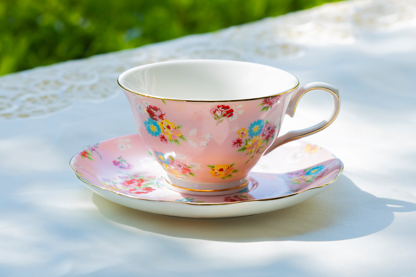 Pink Shabby Rose Fine Porcelain Dessert Plate