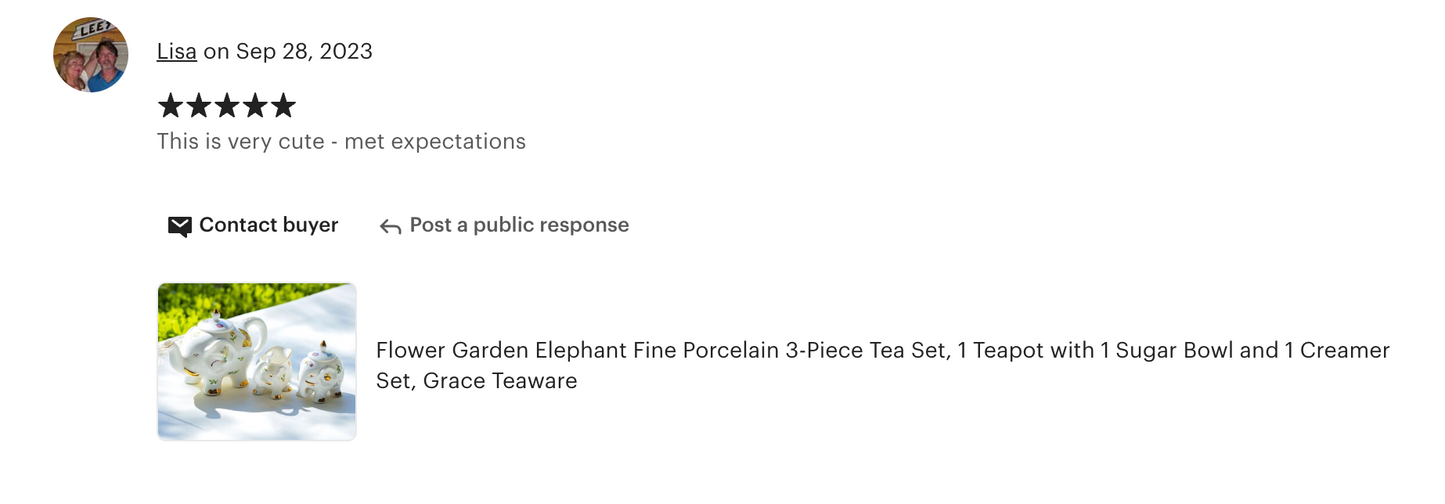 Summer Garden Elephant Fine Porcelain Tea Set
