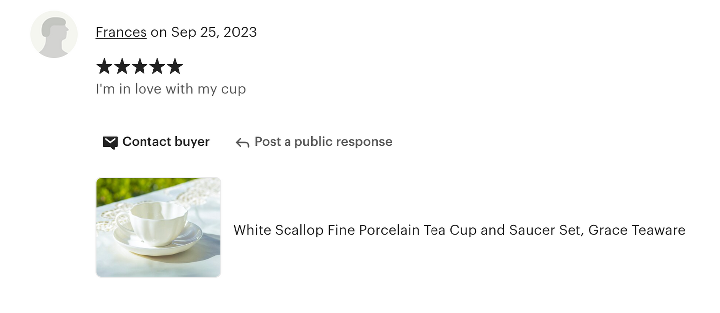 White Scallop Fine Porcelain Tea Cup and Saucer