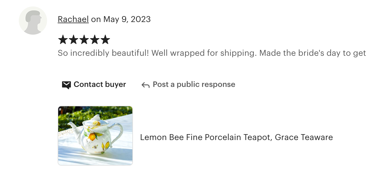 Lemon Bee Fine Porcelain Teapot