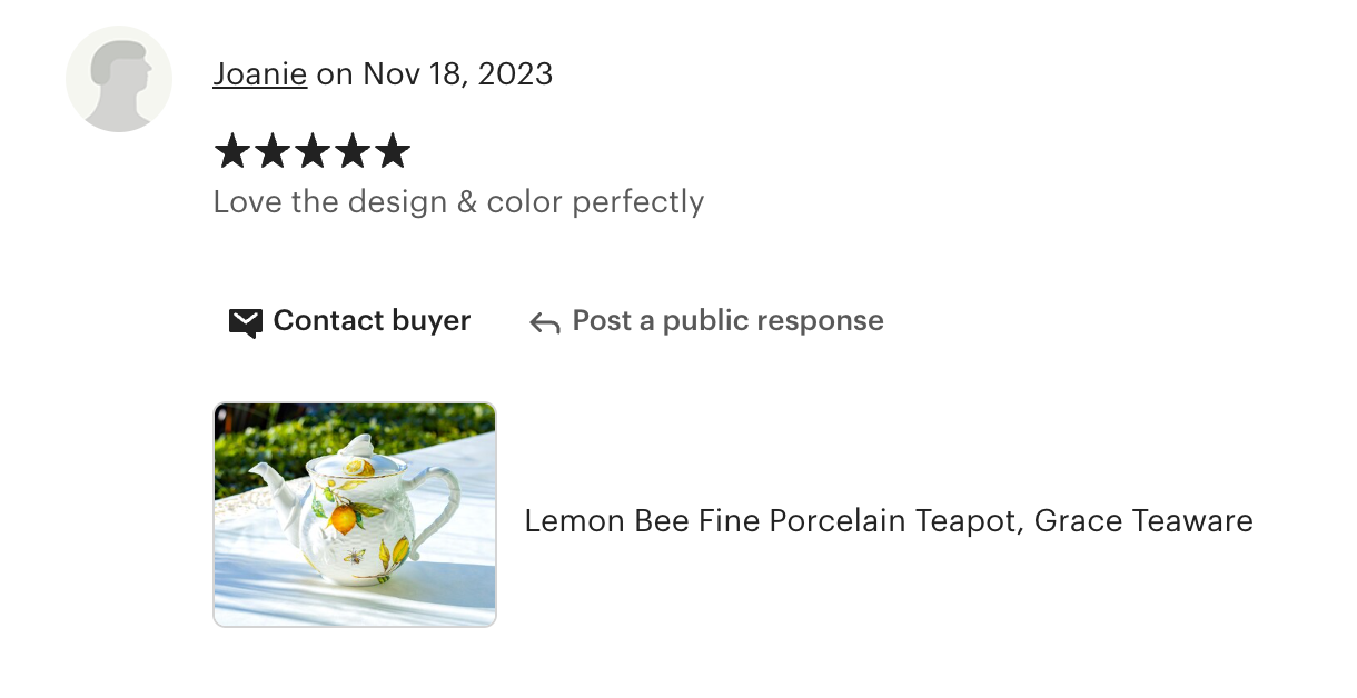 Lemon Bee Fine Porcelain Teapot