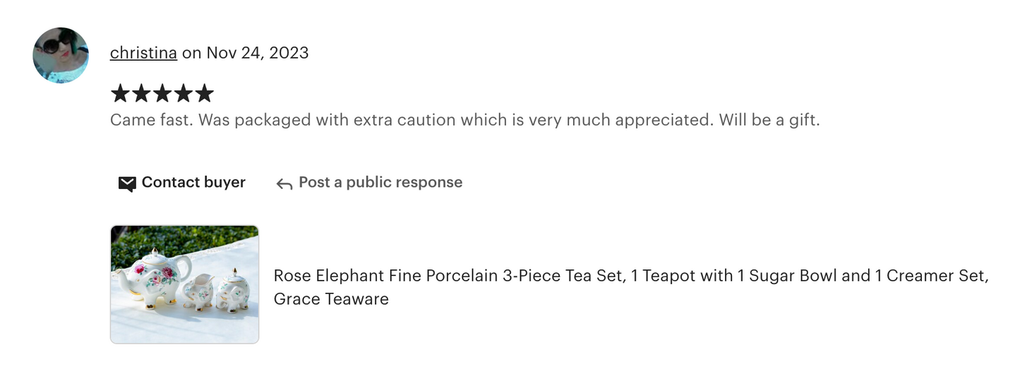 Rose Elephant Fine Porcelain Tea Set
