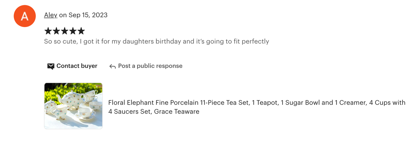 Floral Elephant Fine Porcelain Tea Set