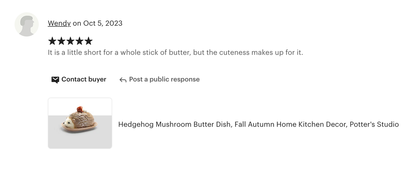 Brown Hedgehog Butter Dish - CLEARANCE