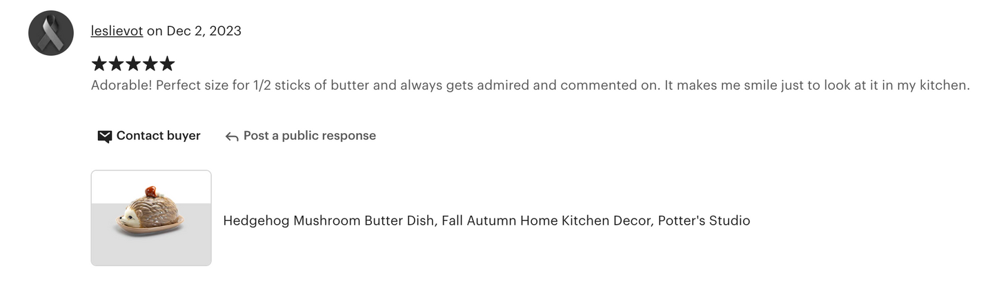 Brown Hedgehog Butter Dish - CLEARANCE