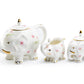 Grace Teaware Pink Flower Elephant Fine Porcelain 3-Piece Tea Set