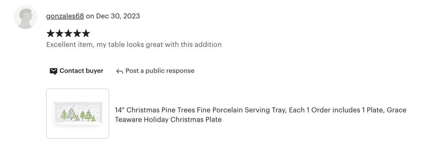 Christmas Pine Trees Fine Porcelain Serving Tray