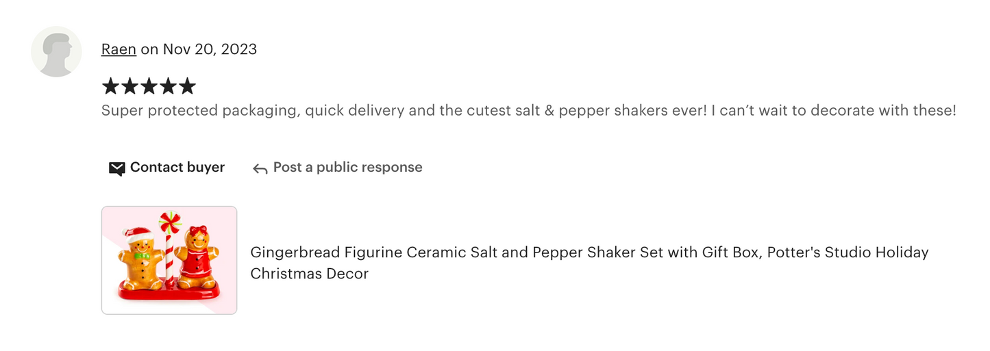 Gift Boxed Gingerbread Figurine Salt and Pepper Shaker Set