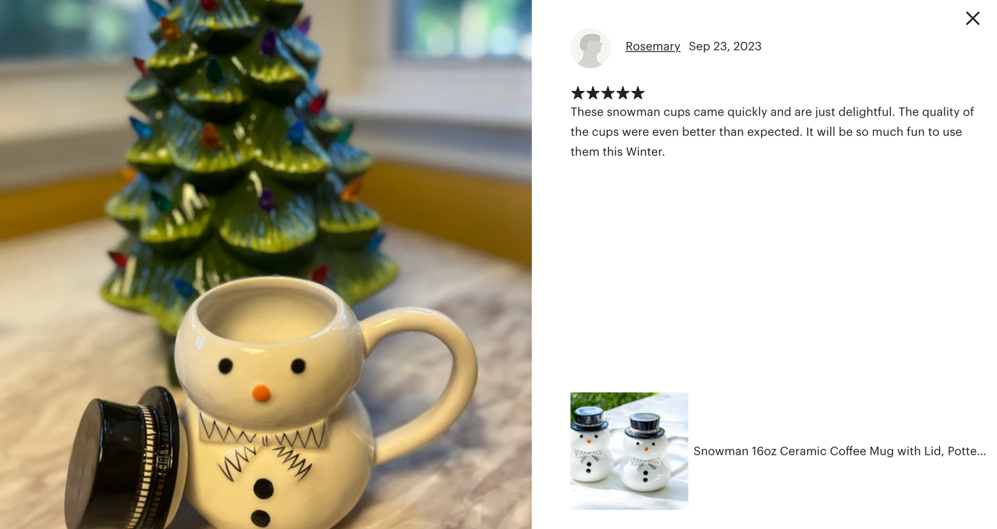 Snowman Coffee Mug with Lid