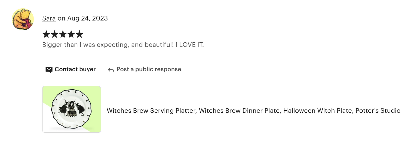 Halloween Witches Brew Serving Platter Dinner Plate