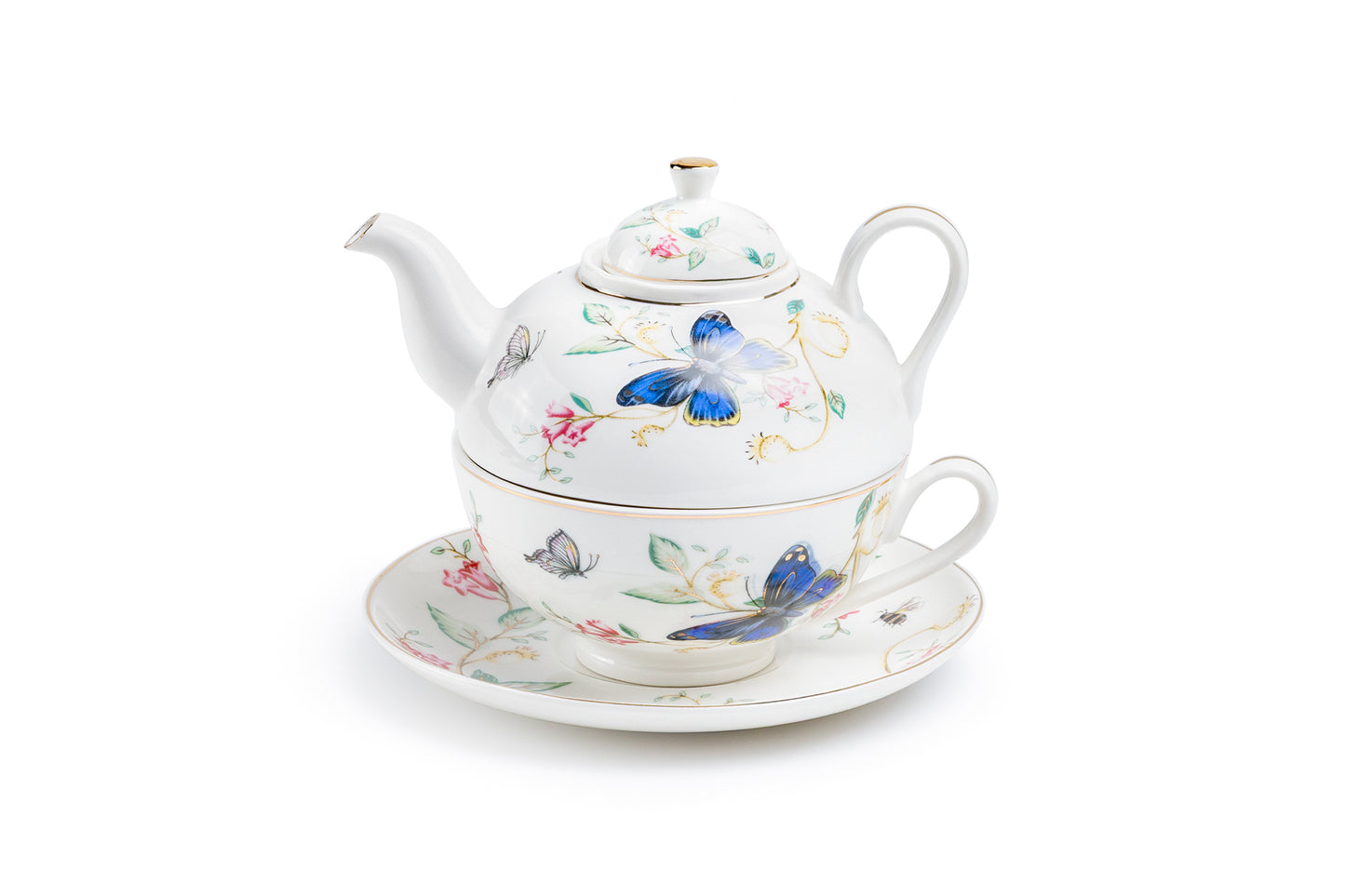 Butterfly Meadow Fine Porcelain Tea For One Set