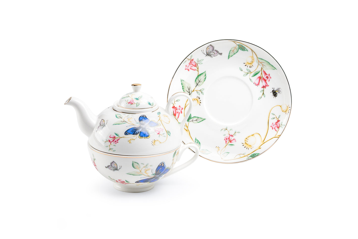 Butterfly Meadow Fine Porcelain Tea For One Set