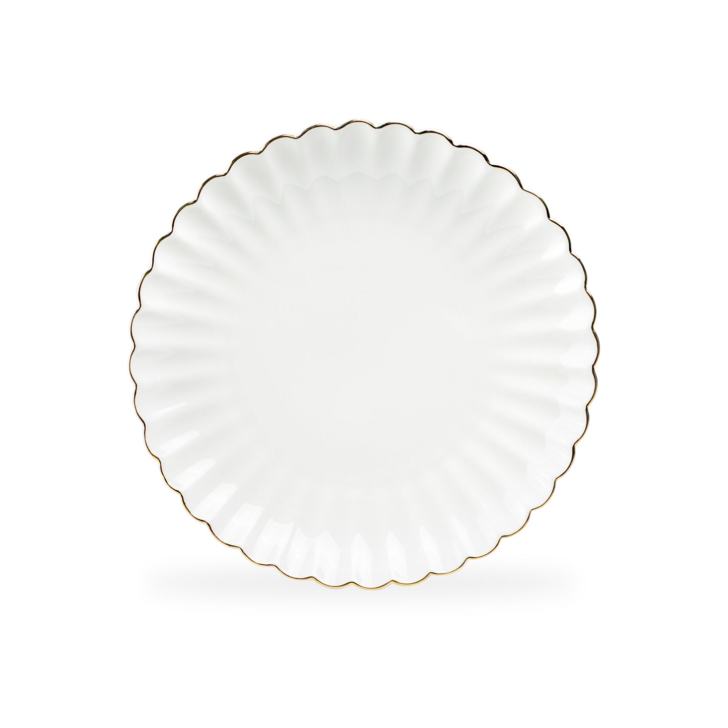 White Gold Shell Fine Porcelain Dessert/Dinner Plate