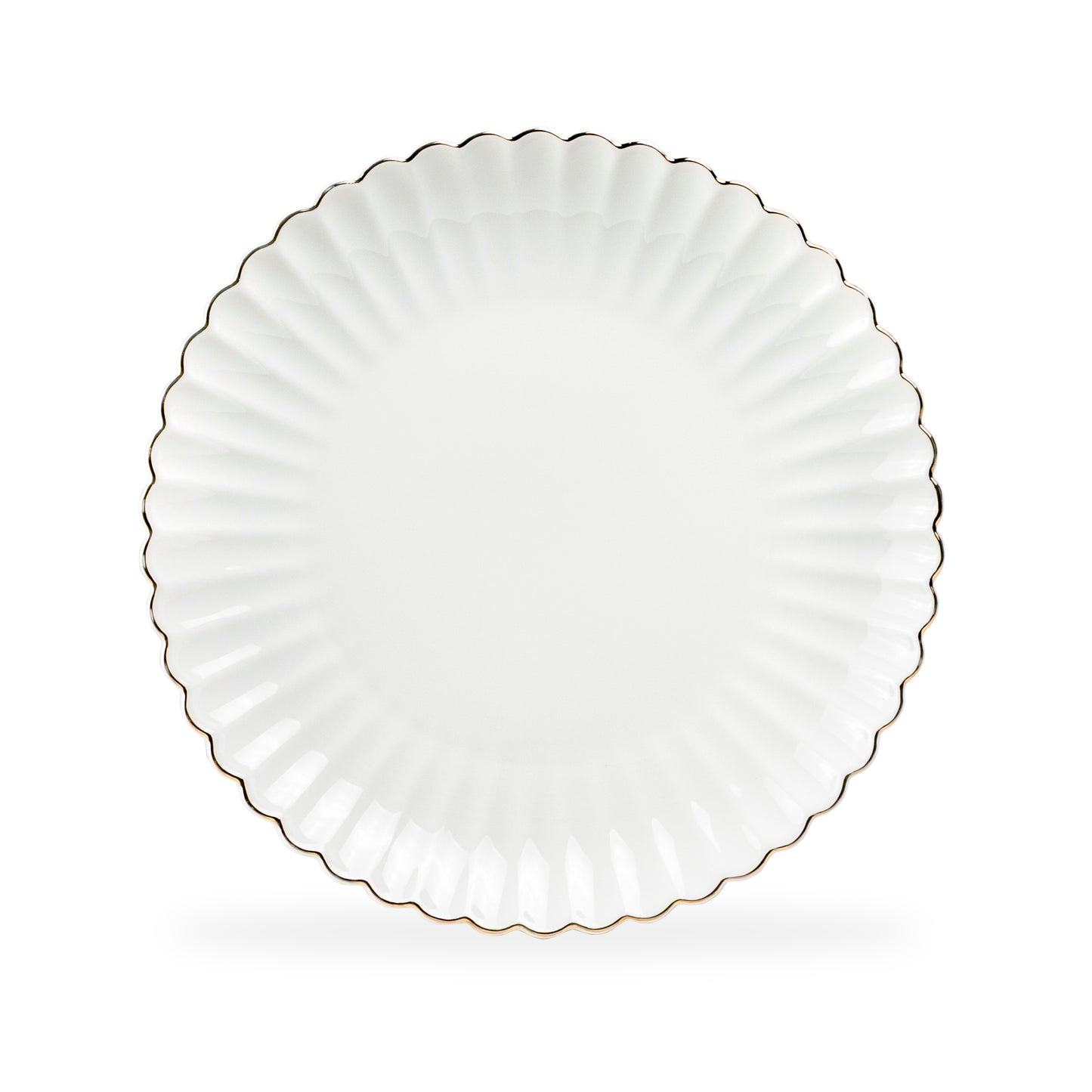 White Gold Shell Fine Porcelain Dessert/Dinner Plate