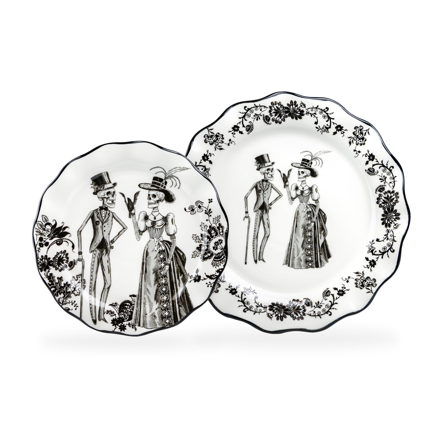 Halloween Victorian Skeletons Dessert/Dinner Plate