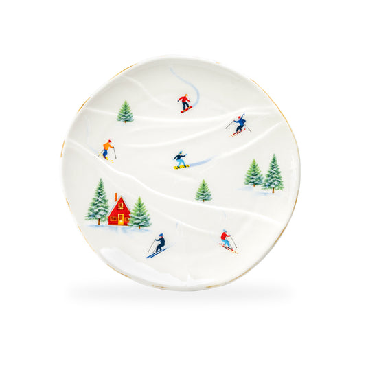Winter Ski Slope Dessert/Salad Plate