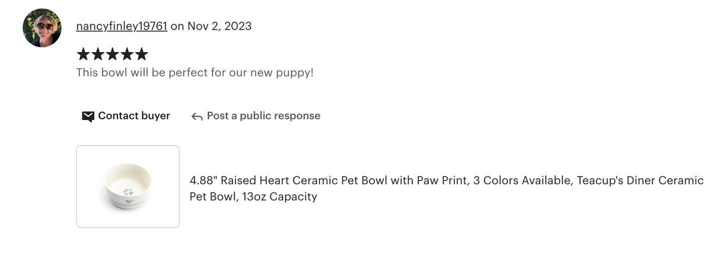 4.88" Raised Heart Ceramic Pet Bowl