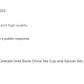 Royal Emerald Gold Bone China Tea Cup and Saucer