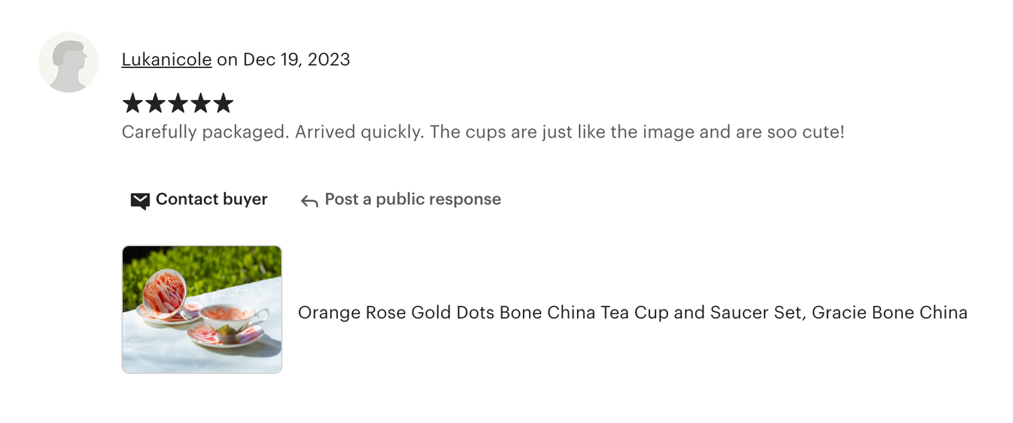 Orange Rose Gold Dots Bone China Tea Cup and Saucer