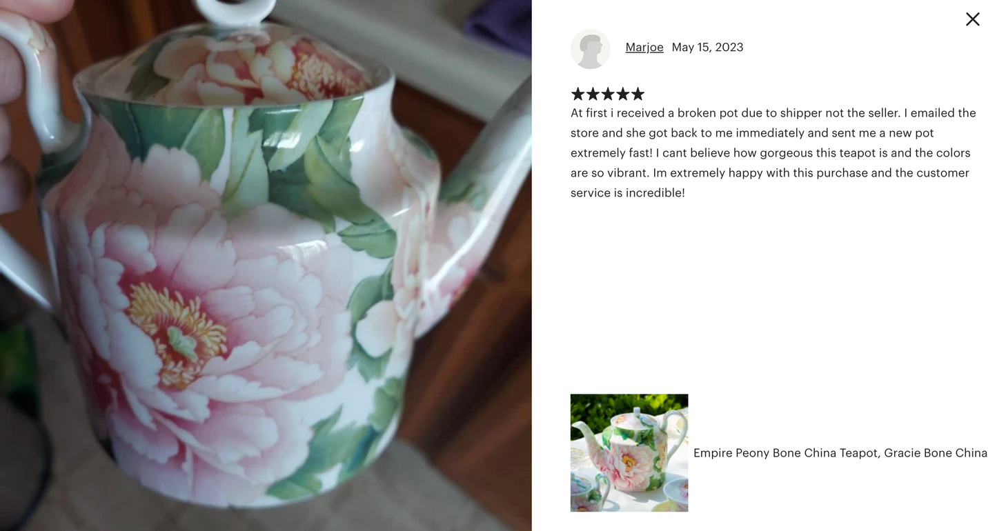 Empire Peony Bone China Teapot